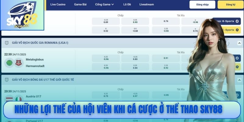 Lợi thế khi cá cược thể thao SKY88